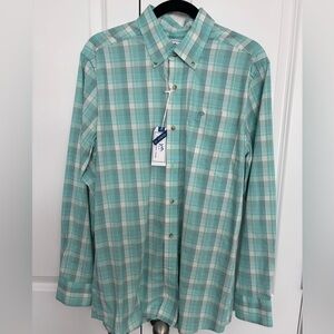 Southern Tide Carson Plaid Sportshirt in Turquoise Sea